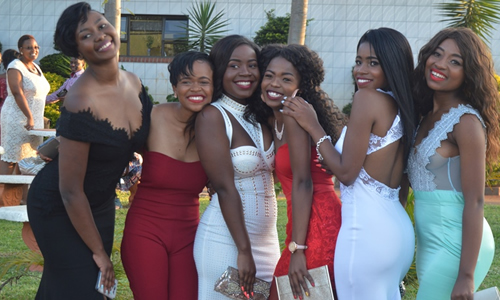 Some of the graduating students posing for a picture